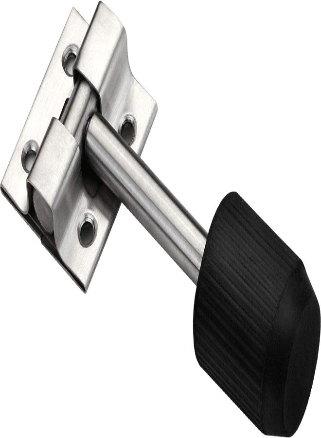 Nixnine Stainless Steel Door Stopper Double Floor Door Stoppers with Rubber Tip Bottom, for Home, Office, Bathroom Doors, (Single Door Stop, 3 Inch) Pack of 2 - Image 2